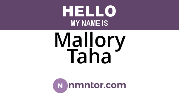 Mallory Taha