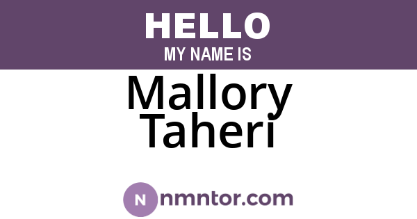 Mallory Taheri