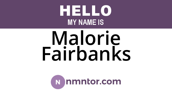 Malorie Fairbanks