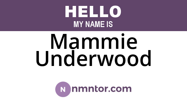 Mammie Underwood