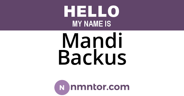 Mandi Backus