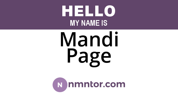Mandi Page