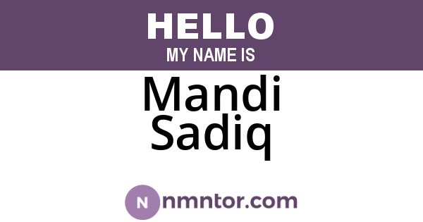 Mandi Sadiq