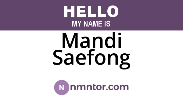 Mandi Saefong
