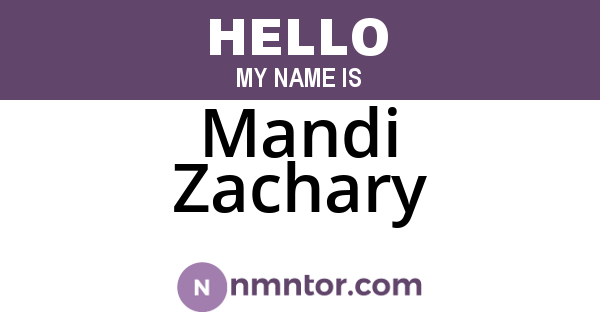 Mandi Zachary
