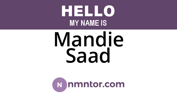 Mandie Saad