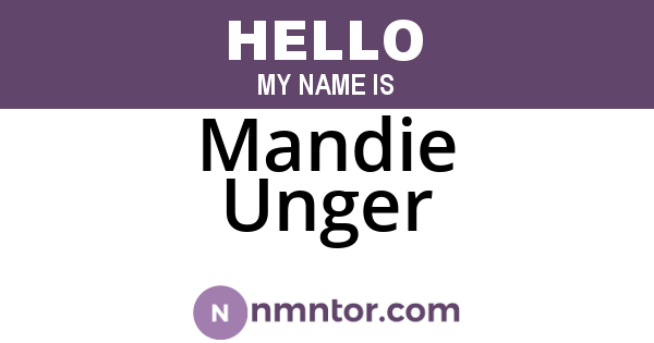 Mandie Unger