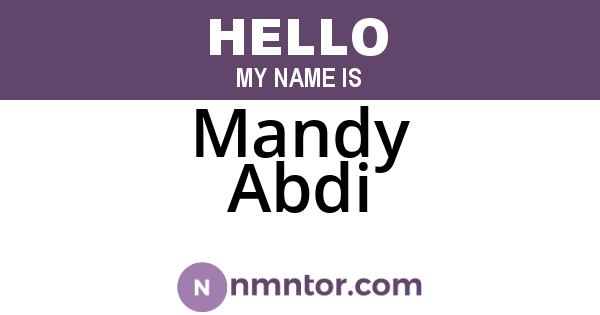 Mandy Abdi