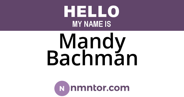 Mandy Bachman