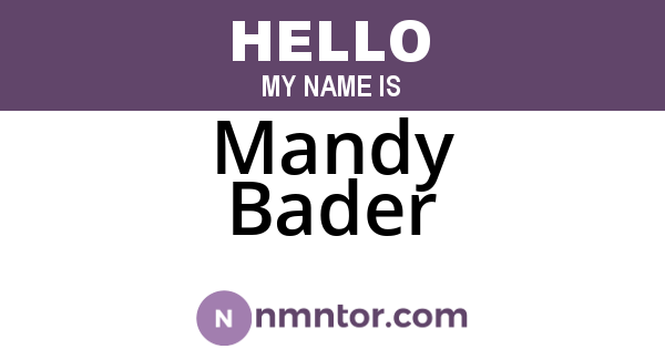 Mandy Bader