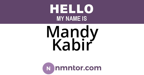 Mandy Kabir