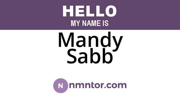 Mandy Sabb