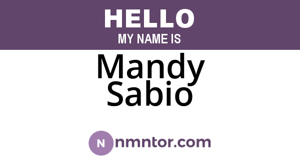 Mandy Sabio