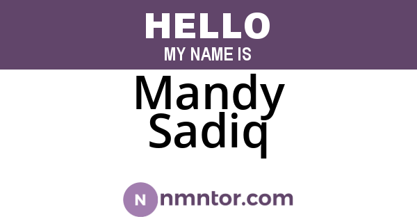 Mandy Sadiq