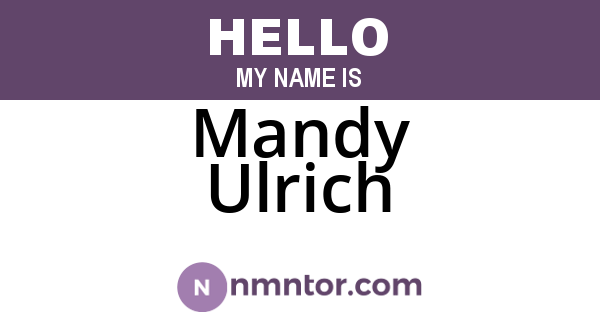 Mandy Ulrich