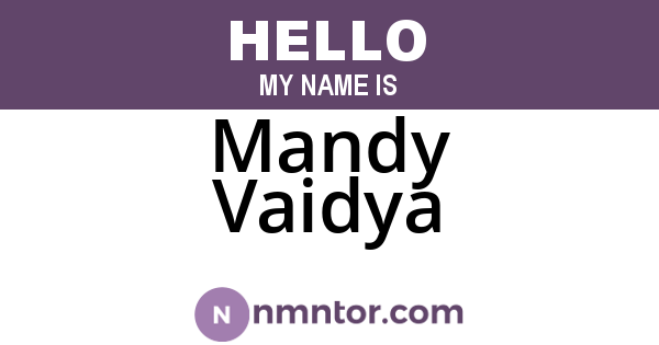 Mandy Vaidya