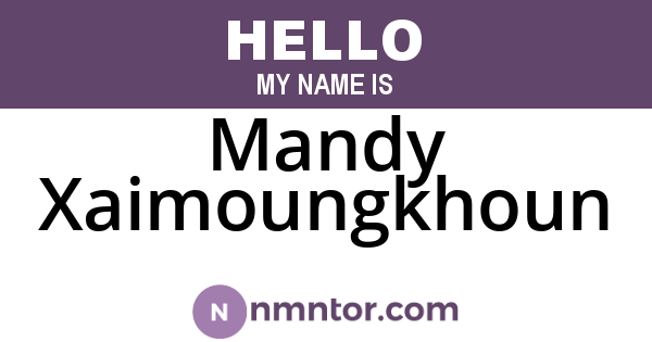 Mandy Xaimoungkhoun