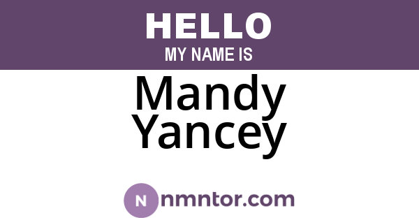 Mandy Yancey
