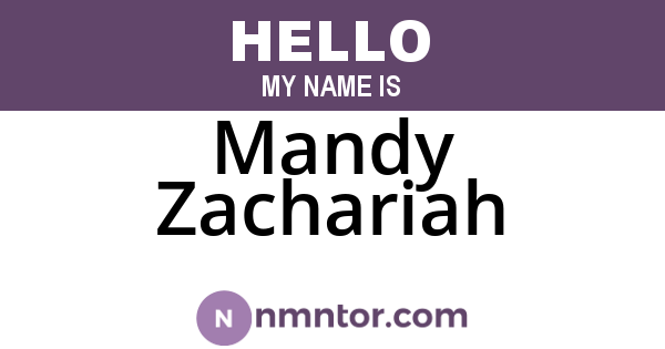 Mandy Zachariah