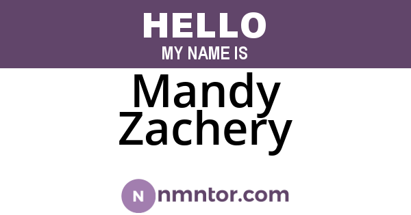 Mandy Zachery