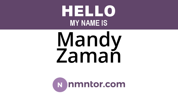 Mandy Zaman