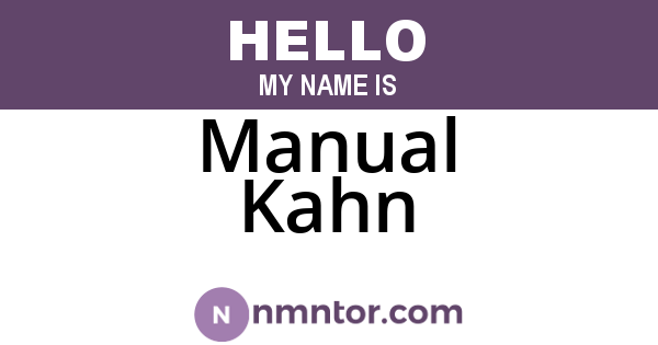 Manual Kahn
