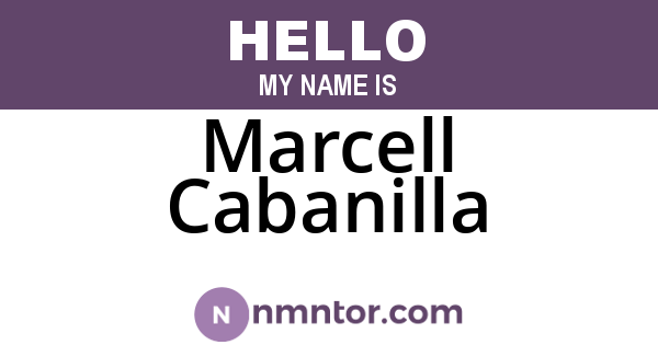 Marcell Cabanilla