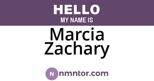 Marcia Zachary