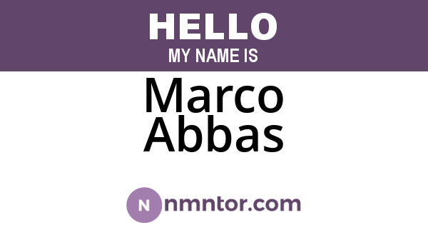 Marco Abbas