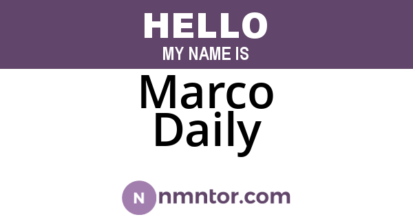 Marco Daily