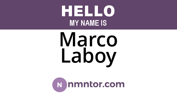Marco Laboy