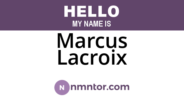 Marcus Lacroix