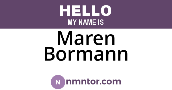 Maren Bormann