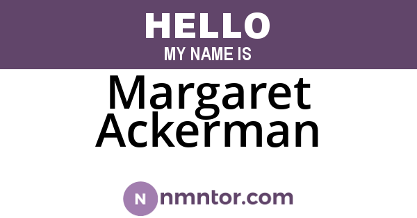 Margaret Ackerman