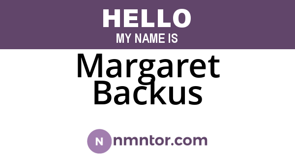 Margaret Backus