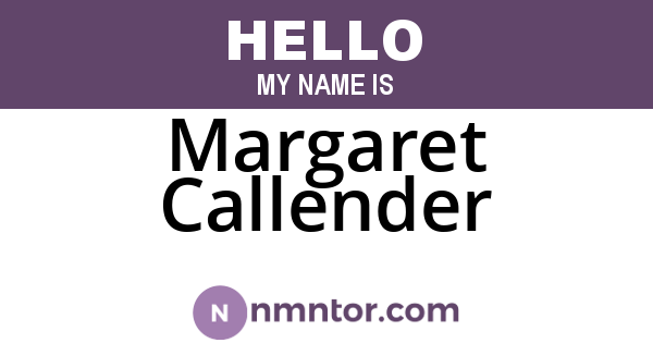 Margaret Callender