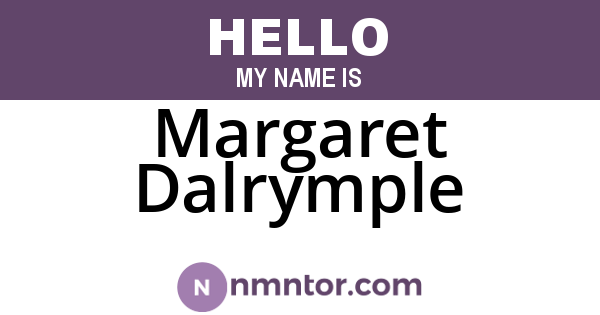 Margaret Dalrymple
