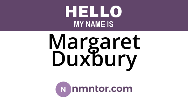 Margaret Duxbury