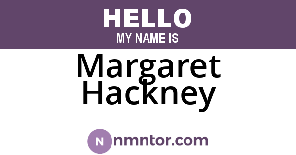 Margaret Hackney