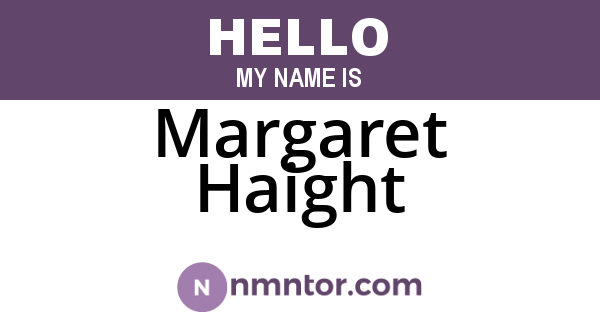 Margaret Haight