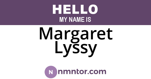 Margaret Lyssy