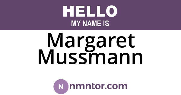 Margaret Mussmann
