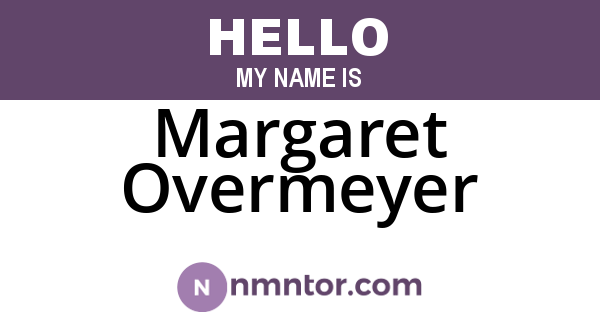 Margaret Overmeyer