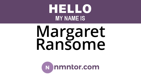 Margaret Ransome