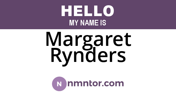 Margaret Rynders