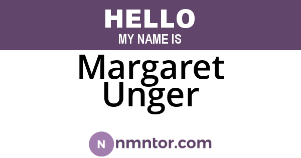 Margaret Unger