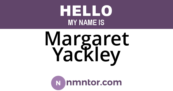 Margaret Yackley