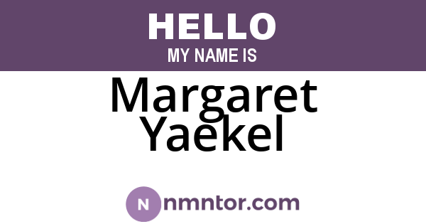Margaret Yaekel