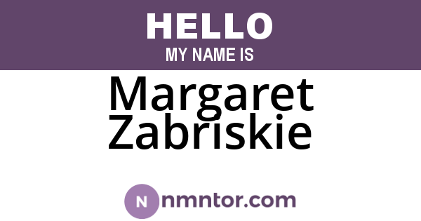 Margaret Zabriskie