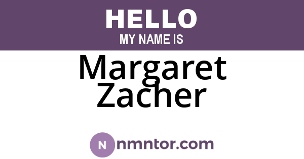 Margaret Zacher